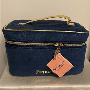 Juicy Couture Dark Blue Travel Case with Gold Details
